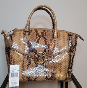 Michael Kors Hudson Snakeskin satchel handbag